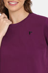 Rosaline Crop Length Loungewear Top - Plum Caspia — thumbnail 5